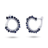 0.20ct Diamond & 0.78ct Blue Sapphire 14k White Gold Earring